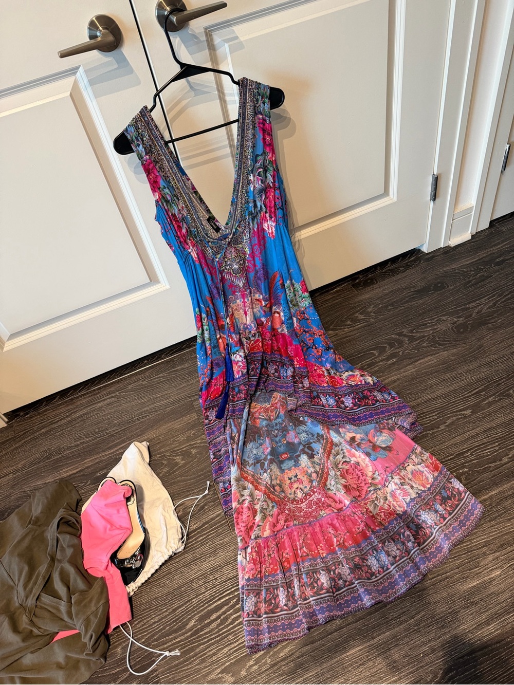Shahida Parides | Vibrant Floral Boho Asymmetrical Mini - Maxi Dress